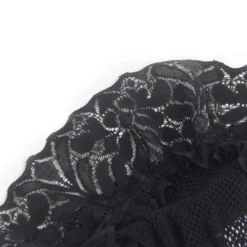 Schwarze Fishnet Oberschenkelstrümpfe mit Spitzenband, Silikon, 88% Nylon, 12% Spandex