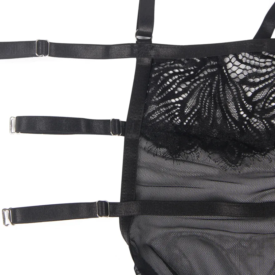 Sexy Black Lace Babydoll – Adjustable Shoulder Straps, Tight Fit, High-Quality Lingerie