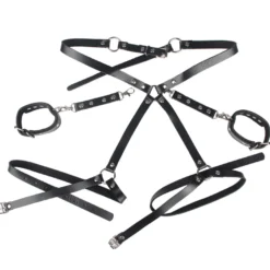Sexy Bondage Gürtel Beinring PU Leder Kette Punk Strap verstellbar