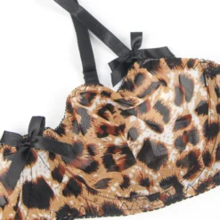 Sexy Leopard Print Bondage Bra Set – High-Quality Lingerie, Adjustable & Bold
