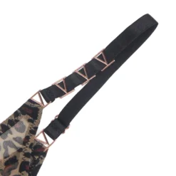 Sexy Leopard Print Mesh String Damen, 88% Polyamid, 12% Elastan, transparent & dehnbar