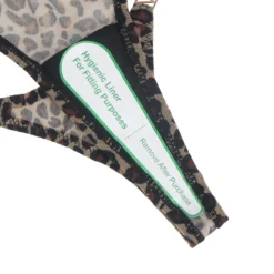Sexy Leopard Print Mesh String Damen, 88% Polyamid, 12% Elastan, transparent & dehnbar