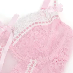 Sexy Pinkes Rüschen-Nachtkleid – Spitze & Strapse, verführerische Lingerie