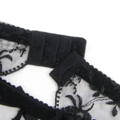 Sexy Schwarze Garter Panty aus Spitzen-Stickerei, 95% Polyester, 5% Spandex, verführerisch