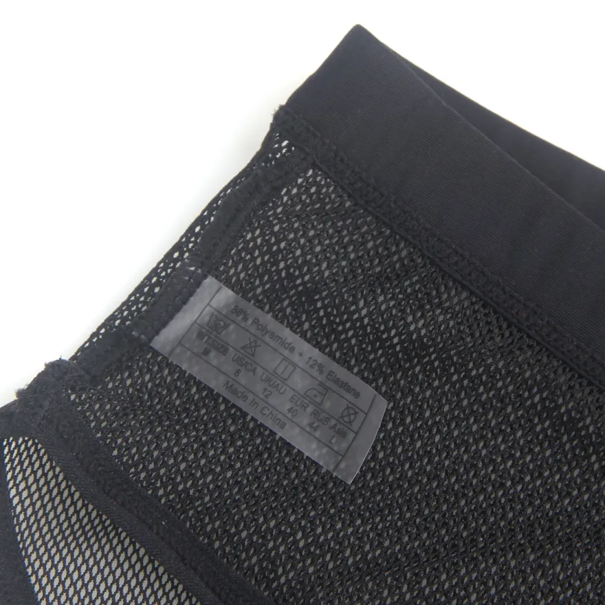 Sexy Schwarze Mesh Panty mit offenem Rücken, 88% Polyamid, 12% Elastan, transparent