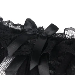 Sexy Schwarze Open-Crotch Spitze Panty, 88% Nylon, 12% Spandex, verführerisch