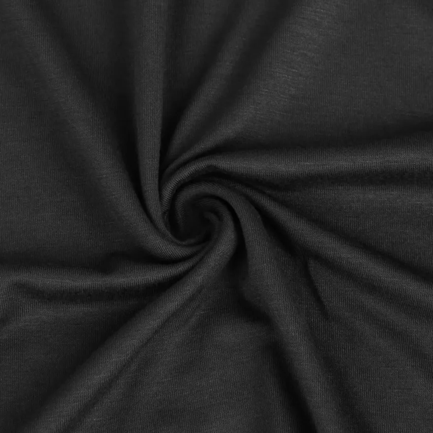 Sexy Schwarzes Nachtkleid – Modal, Spitze & Schlitz, verführerische Lingerie