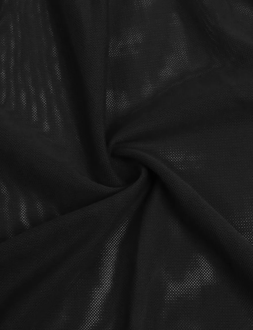 Sexy Schwarzes Nachtkleid – Spitzen-Mesh, Push-Up & Kreuzträger, verführerische Lingerie
