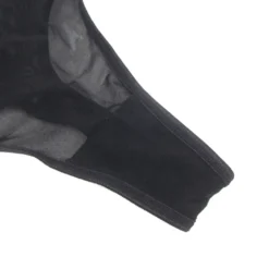 Sexy Schwarze Spitzen-Garter-Panty mit Metall-Clips, 88% Nylon, 12% Spandex, verstellbar