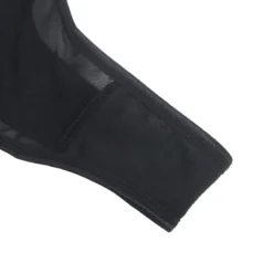 Sexy Schwarze Spitzen-Garter-Panty mit Schleife & Metall-Clips, 88% Nylon, 12% Spandex