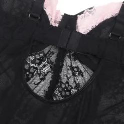 Sexy Schwarzes Rüschen-Nachtkleid – Spitze, Strapse & verführerische Lingerie