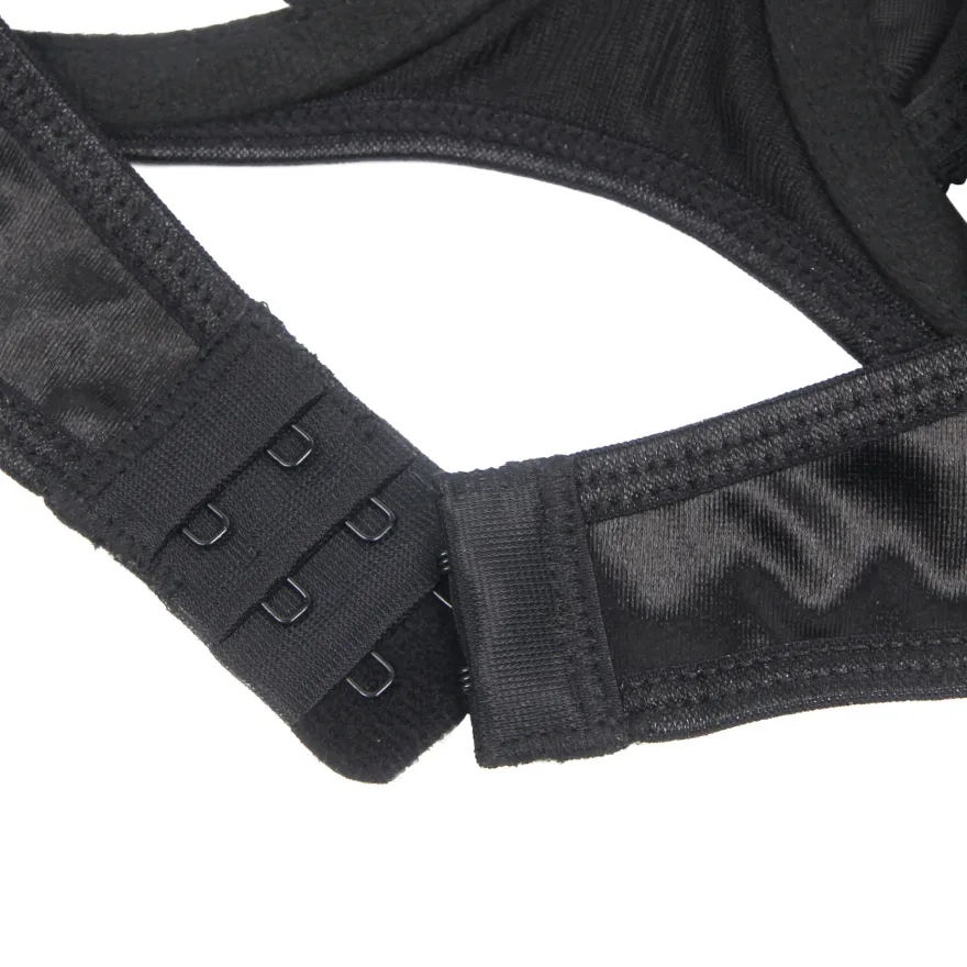 Sexy Schwarzes Samt-BH-Set – Hollow Cut & Halter, verführerische Lingerie