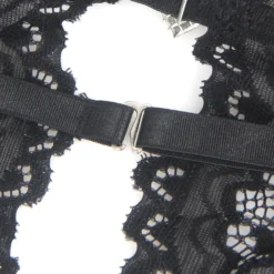 Sexy Schwarzes Spitzen-Lingerie Set – BH, Slip & Strapse, verführerische Dessous