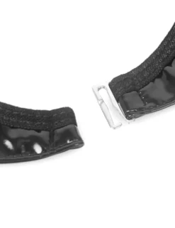 Sexy Schwarze Wet-Look Lingerie – Halter-BH, Patent-Leder & Spitze, Strapse