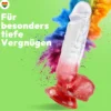 Stark gebogener Dildo mit Saugnapf 22,5 cm