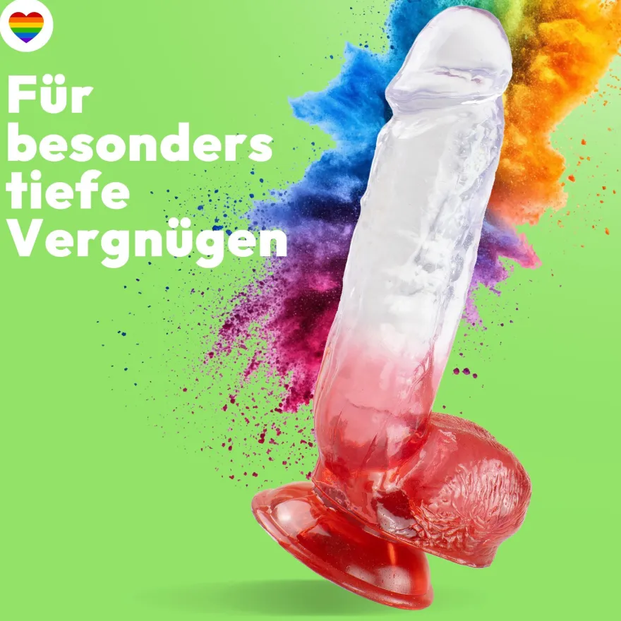 Stark gebogener Dildo mit Saugnapf 22,5 cm