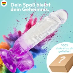 Stark gebogener Dildo mit Saugnapf 22,5 cm