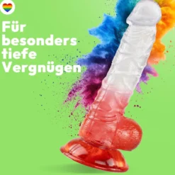 Texturierter Dildo mit Saugnapf 20 cm 4 Farben