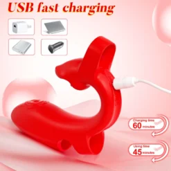 Vibrator Stimulation Klitoris Wasserdicht USB GM-538 Rot