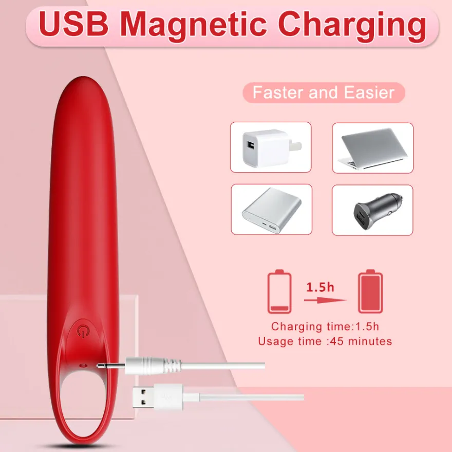 Vibrator Stimulation Klitoris Wasserdicht USB GM-442 Rot