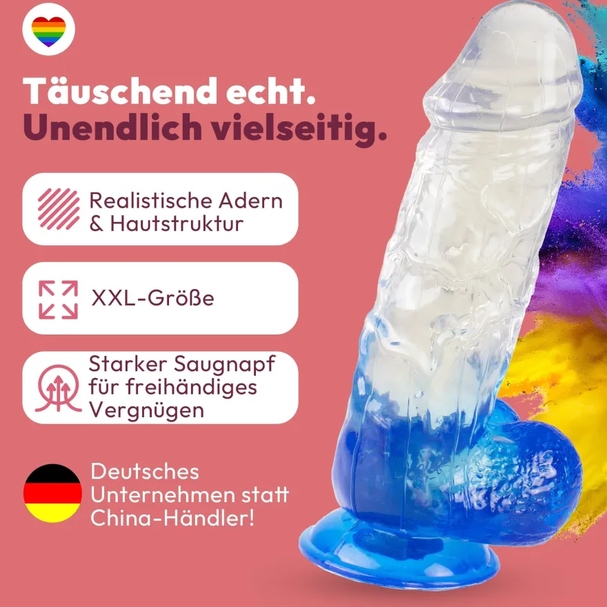 XXL Dildo mit Saugnapf Ø 7 cm 4 Farben