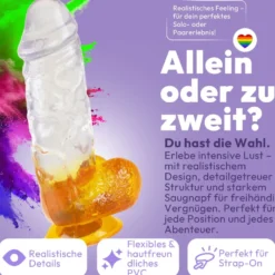 XXL Dildo mit Saugnapf Ø 7 cm 4 Farben